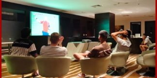 भारतीय टीम ने चटोग्राम में बड़ी स्क्रीन पर देखा फीफा फाइनल  