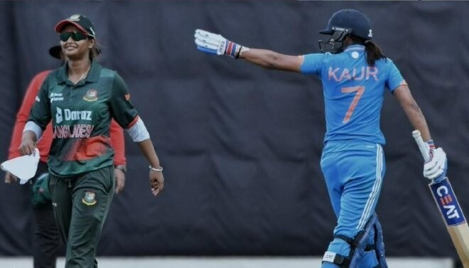 Harmanpreet Kaur Sparks Controversy With Unruly Gesture  