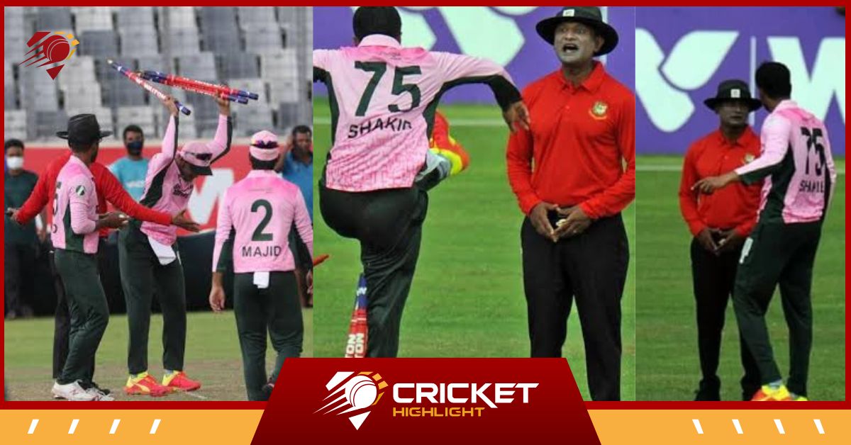 जब Shakib Al Hasan ने स्टंप्स पर लात मारी, अंपायर से की बहस  