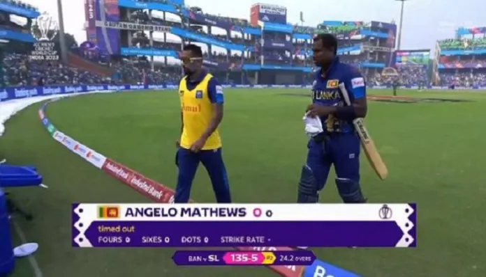 Angelo Mathews become first batter to be timed out in Game  