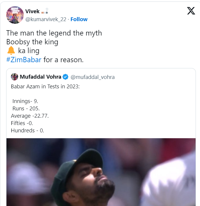 PAK vs AUS 2nd Test: Babar trolled after PAK’s defeat  