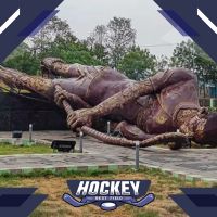 टूटी हॉकी खिलाड़ी की 40 फीट की मूर्ति, शुरू हुई जांच  