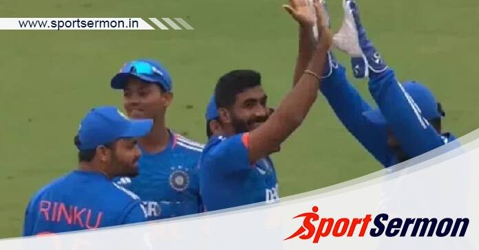 Fans cheer as Jasprit Bumrah hits two wickets in first over  