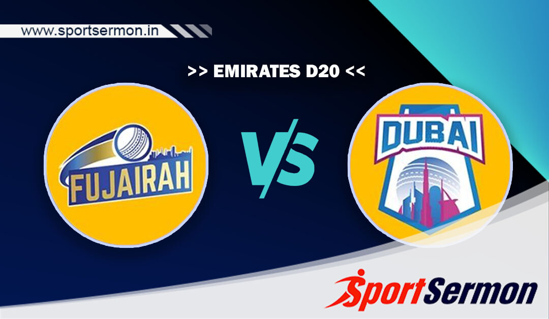 FUJ vs DUB Live Score, Match 9, Emirates D20 League 2023  