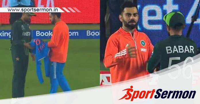 Virat Kohli gifts autographed Jersey to Babar Azam  