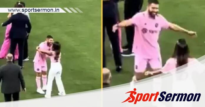 Lionel Messi's wife confuses Jordi Alba as Messi & hugs him  