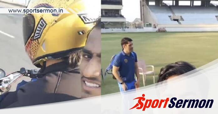 Cricketer MS Dhoni gives lift to a young cricketer!  