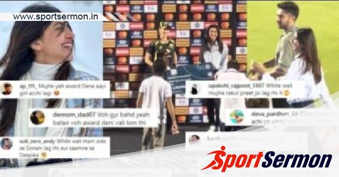 Australian cricketer Ellyse Perry awarded by Indian actress  