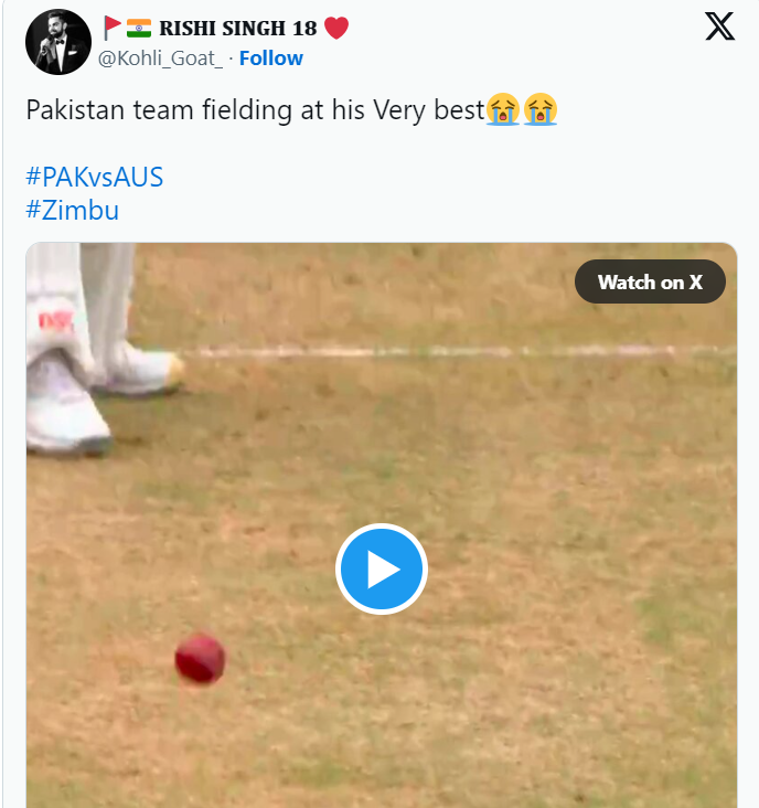 PAK vs AUS 2nd Test: Fans react on Pakistan’s Poor Fielding  