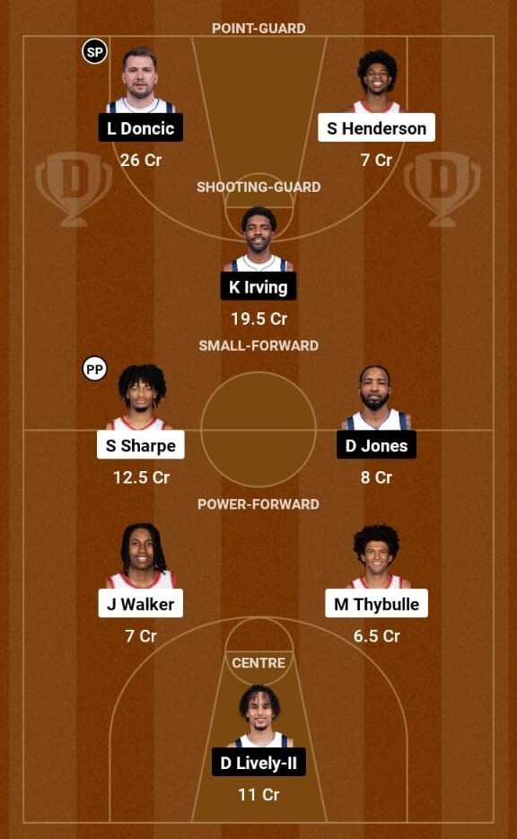 Portland Trail Blazers vs Dallas Mavericks, NBA 2023-24  