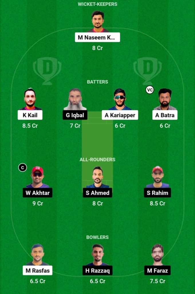 RUR vs AZA Dream11 Prediction, Match 23, Oman D10 League  