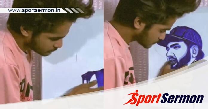 Video: A fan finger painted cricketer Rohit Sharma  