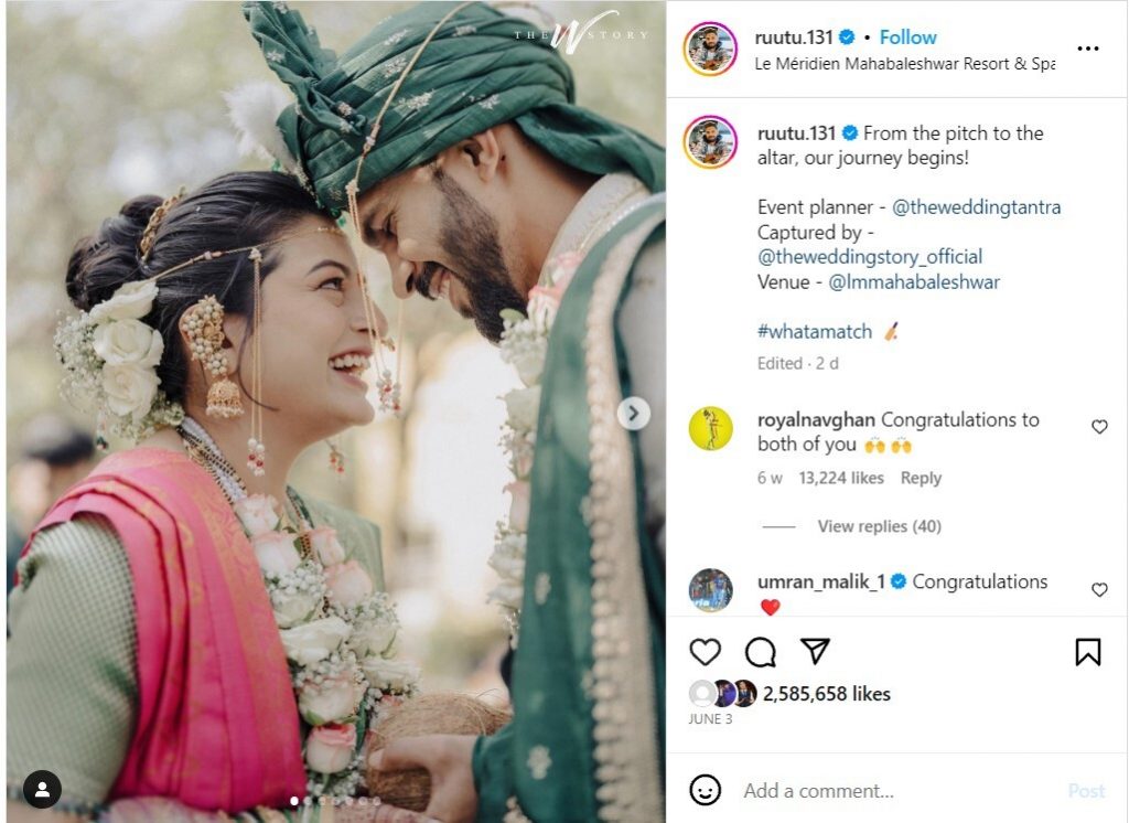 Who is Utkarsha Pawar? Know about Ruturaj Gaikwad’s Wife  