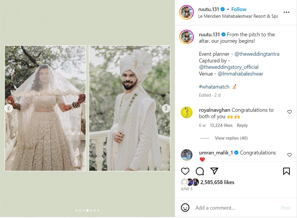 Who is Utkarsha Pawar? Know about Ruturaj Gaikwad’s Wife  