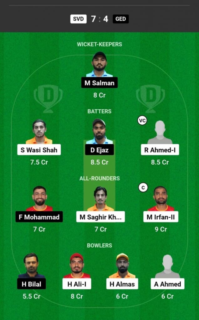 SVD vs GED Live Score, Match-31, CBFS T10 League, 2023  