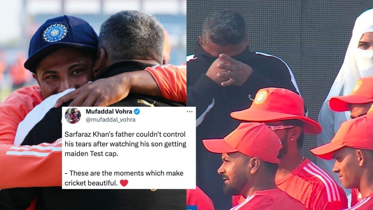 Sarfaraz Khan Father become Emotional on his Test debut Sarfaraz Khan Father become Emotional on his Test debut