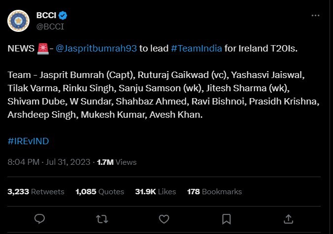 Jasprit Bumrah is back as skipper for the T20I series Jasprit Bumrah is back as skipper for the T20I series