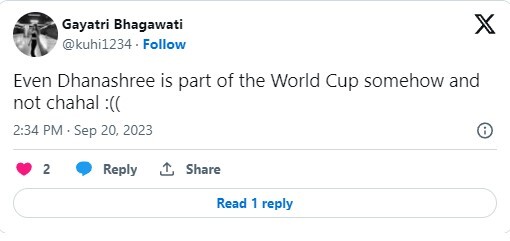 Fans Post Memes After Chahal's Wife's World Cup Appearance  