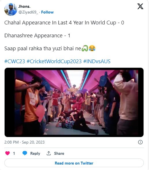 Fans Post Memes After Chahal's Wife's World Cup Appearance  