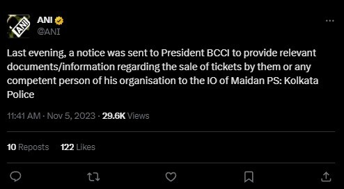 BCCI Gets Notice From Over Info On IND vs SA Ticket Sales  