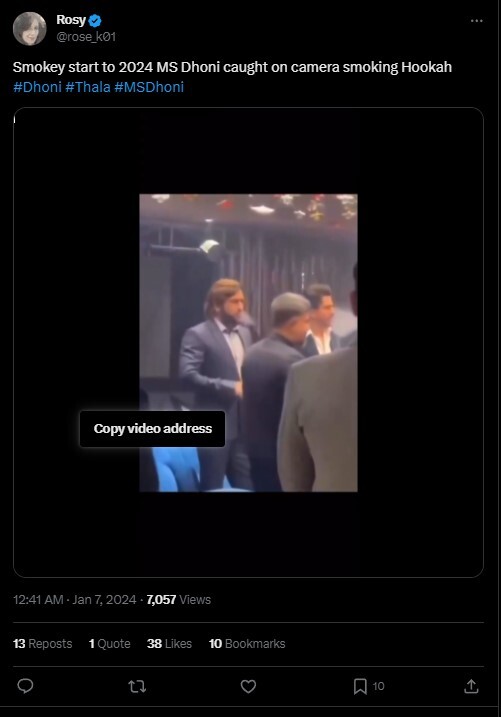 MS Dhoni Smoking Hookah Sparks The Internet  