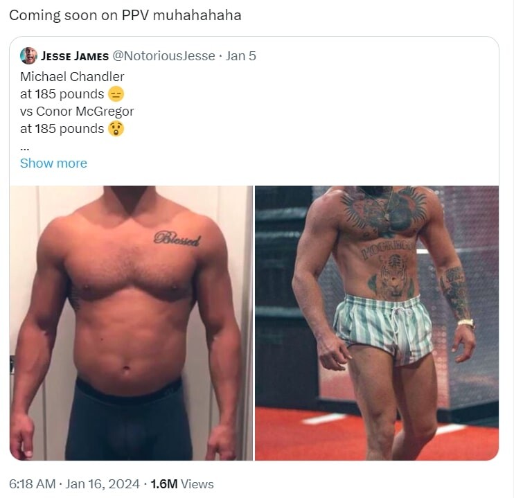 Conor McGregor takes a dig at Chandler's Physique on X  