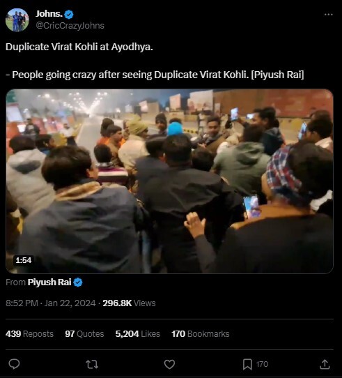 Fans Surround Virat Kohli doppelganger in Ayodhya  