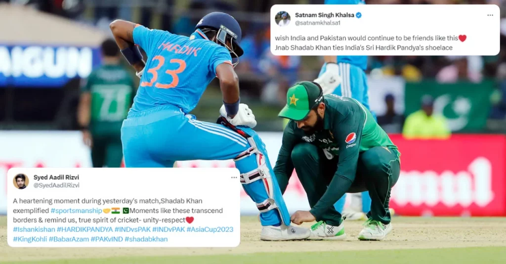 IND vs PAK: Shadab Khan ties Hardik Pandya's shoelaces  