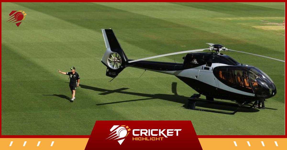 हॉलीवुड स्टाइल में Helicopter से SCG पहुंचे Warner, देखें  