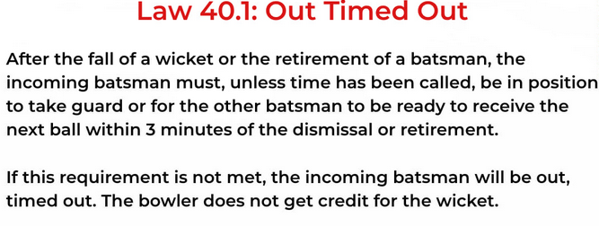 What is Timed Out in Cricket? Rules and Spirit of Cricket  