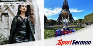 Urvashi Rautela at the launch of the World Cup Trophy  