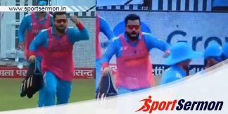 Viral image of Virat Kohli carrying drinks to teammates  