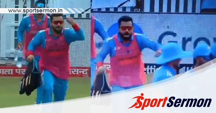 Viral image of Virat Kohli carrying drinks to teammates  