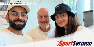 Anupam Kher, Virat Kohli & Anushka Sharma bumps at airport  