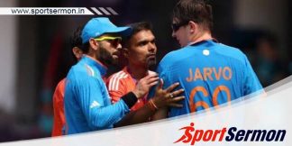 Cricketer Virat Kohli escorts ‘Jarvo 69’ out of field  