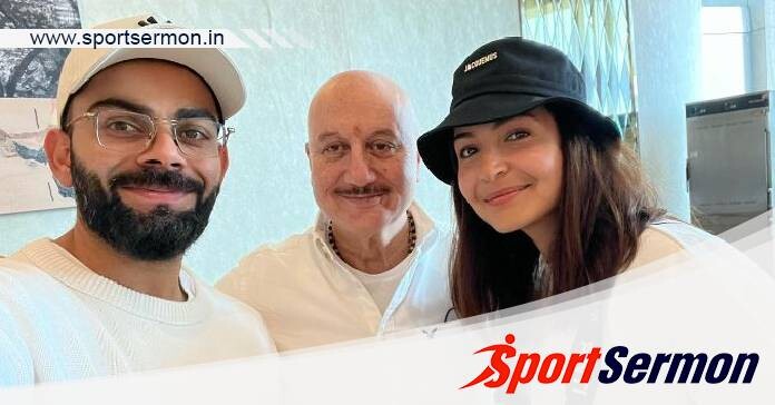 Anupam Kher, Virat Kohli & Anushka Sharma bumps at airport  