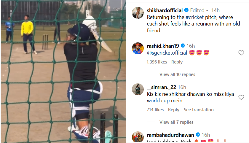 Watch: Shikhar Dhawan Returns To Practice For IPL 2024  