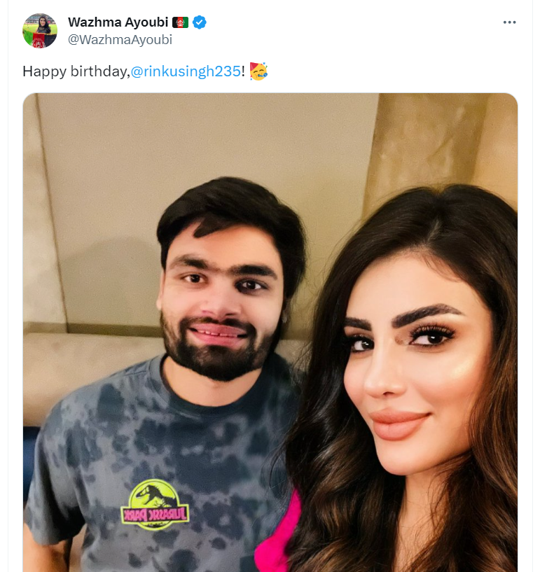 Afghan mystery Fan Girl Wazhma Ayoubi meets Rinku Singh  