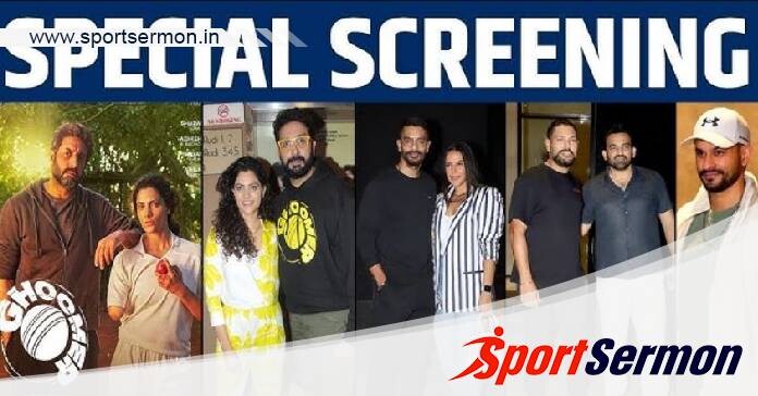 Yuvraj Singh and Zaheer Khan at the Ghoomer Movie Screening  