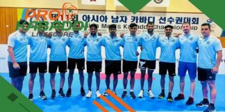 दिल्ली हवाई अड्डे पर कबड्डी टीम का हुआ जोरदार स्वागत  