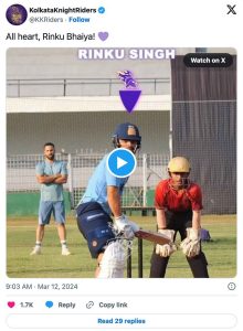 Batter Rinku Singh hits young cricketer with his 'six'  