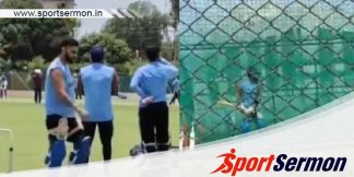 Cricketer Virat Kohli is in sweats at practice session  