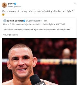 Jon Jones expresses shock at Dustin Poirier's retirement remarks  