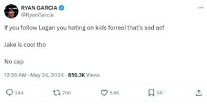 Ryan Garcia criticizes PRIME, Logan takes legal action against the boxer  