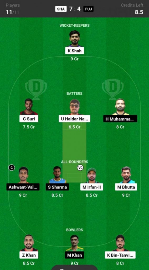 Sharjah vs Fujairah Prediction, SHA vs FUJ Preview, Emirates D10, 2024  