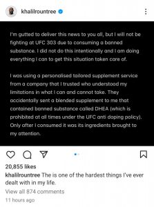 Khalil Rountree Jr. pulls out of UFC 303 fight against Jamahal Hill  