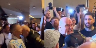 Tyson Fury's father left bleeding after headbutting Usyk's team member  