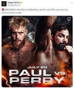 Jake Paul to fight former UFC star before Mike Tyson boxing match  