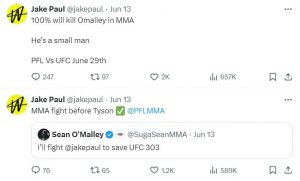 Jake Paul and Sean O'Malley offers to main event at UFC 303  