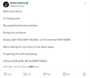 Ryan Garcia claims to officially retire from boxing after failing drug test  